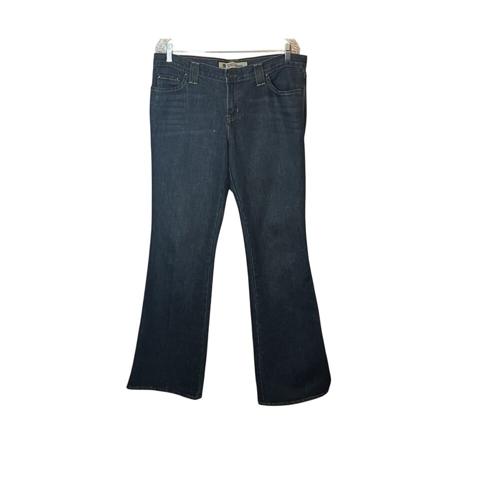 Gap Jeans Womens Size 12 Blue Low Rise Bootcut Embroidered Pockets Zip Close
